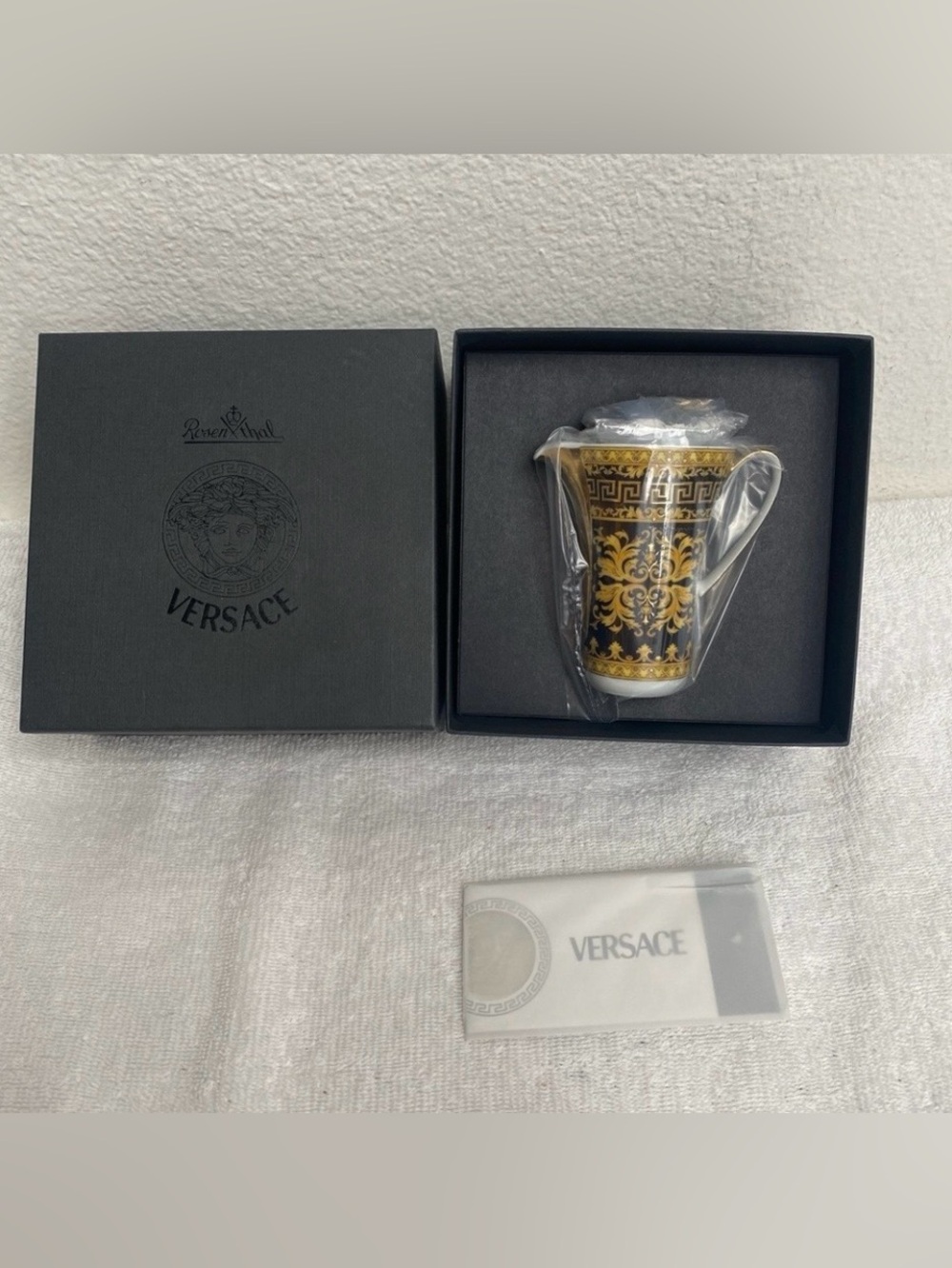 NEW Authentic Versace Rosenthal Floralia Gold Creamer Dining Luxury Classic
